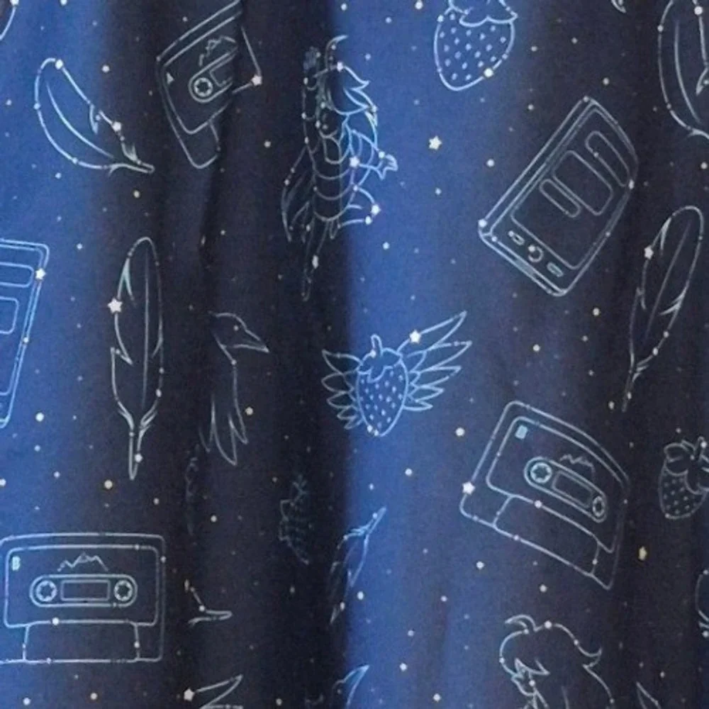 Fangamer Celeste Video Game Constellation Skater Skirt Navy Blue Pockets Medium